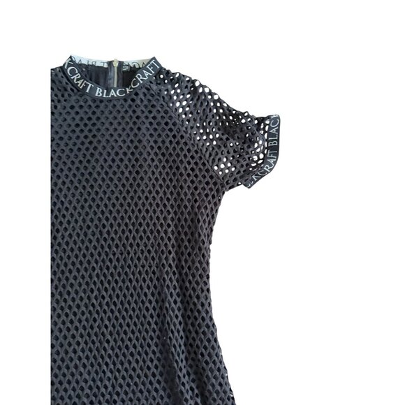 BLACKCRAFT Black Mesh Logo Bodycon Dress Size Large - Picture 7 of 8